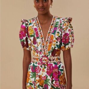 Floral V-Neck Dress with Belt